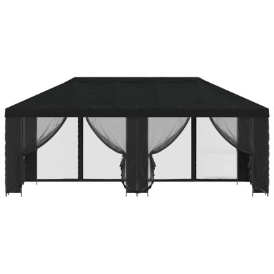 vidaXL Garden Gazebo with Sidewalls Polyester and Steel Outdoor Mesh Terrace