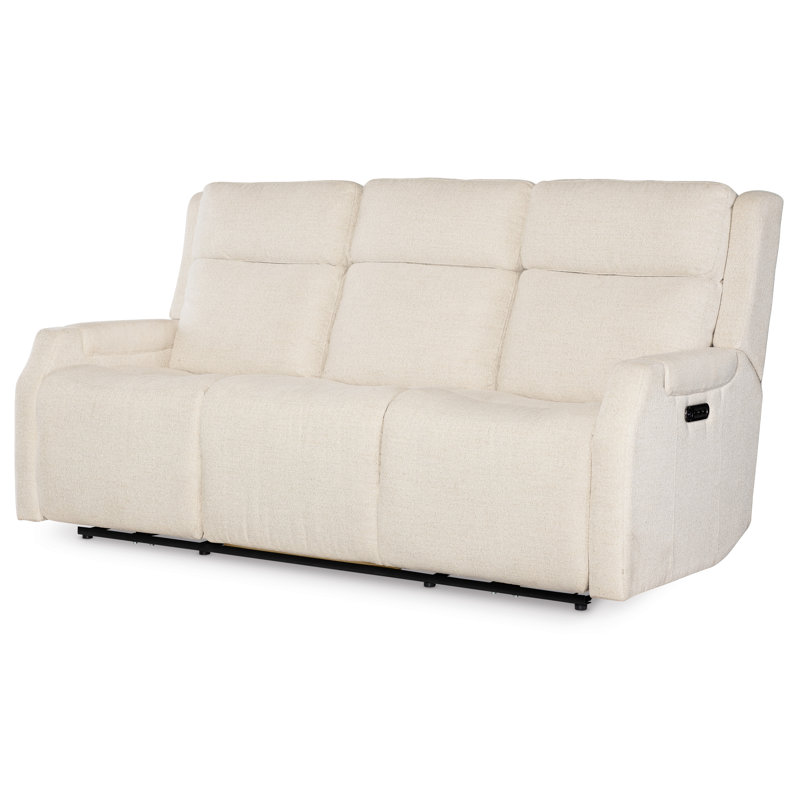 The Zero Gravity Power Sofa with Power Headrests and Lumbar, White/Cream