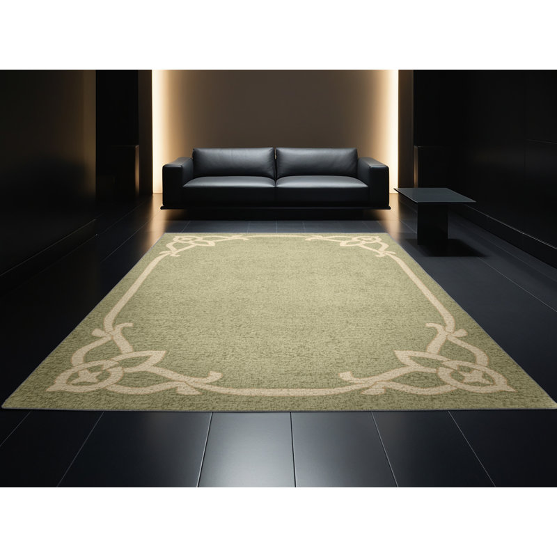 Machine Washable Aguayo St Patties Modern & Contemporary Abstract Rug in Brown – Gray Binding, 5x8