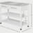HOMCOM Kitchen Island with Stainless Steel Top, Open Shelves, and Drawers, Gray