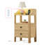 Smart charging storage modern wooden nightstand for compact spaces