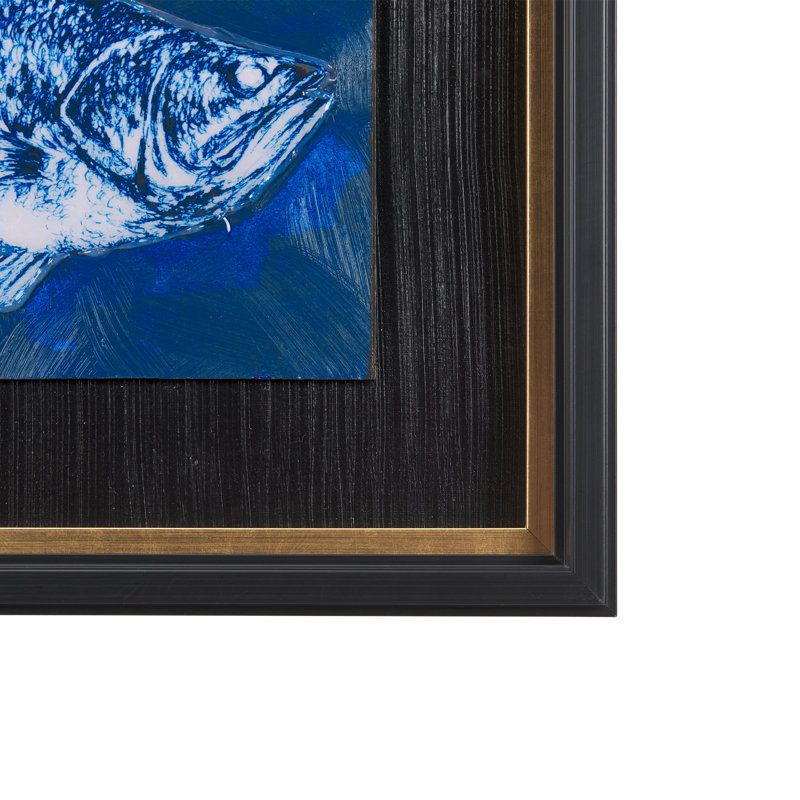 Largemouth Bass Print 4 in 1 a Hand Embelished Textured Framed Art Print
