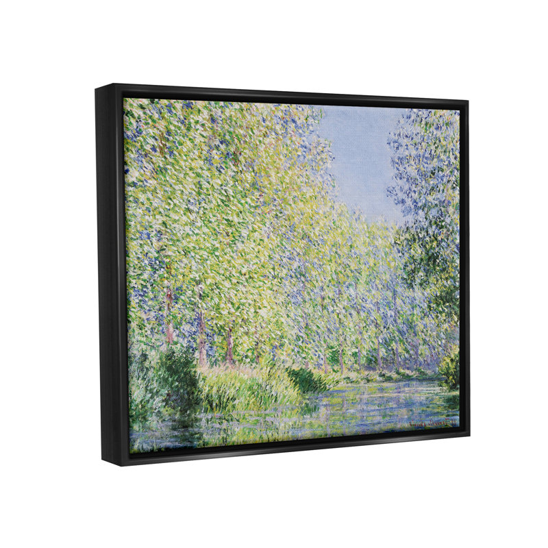 «Epte River» par Claude Monet, Cadre flottant noir de jais, H 25 po x l 31 po x P 1,7 po