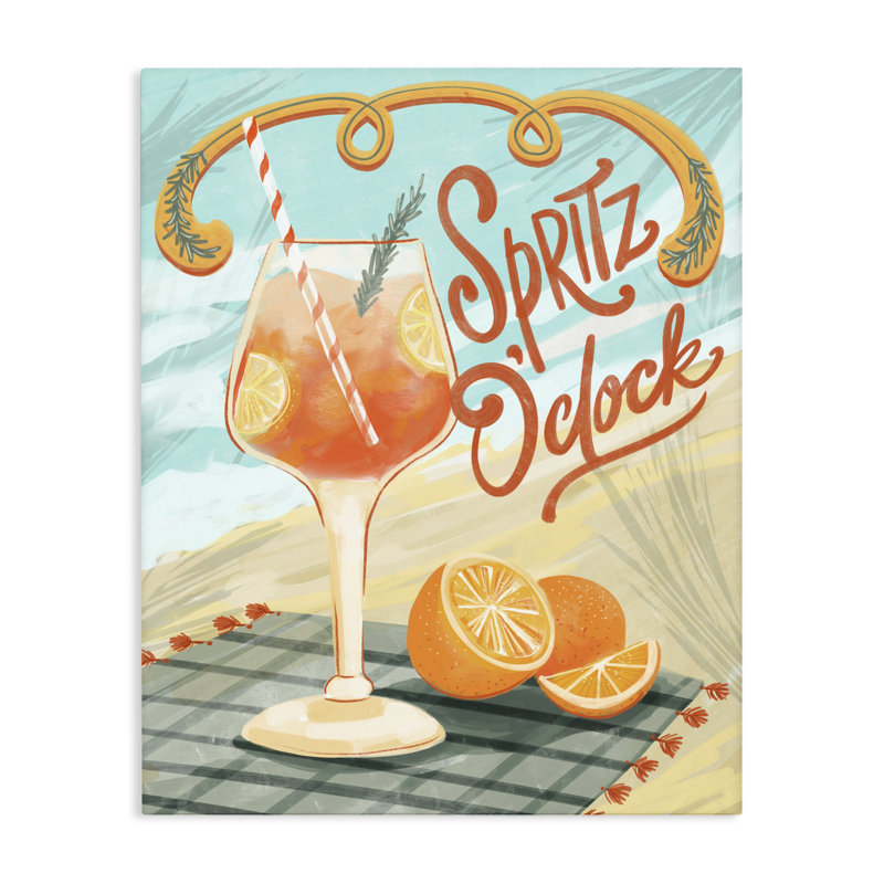 Toile de cocktail citronnée Spirz O'Clock, conception par Connie Summers, 30 x 24