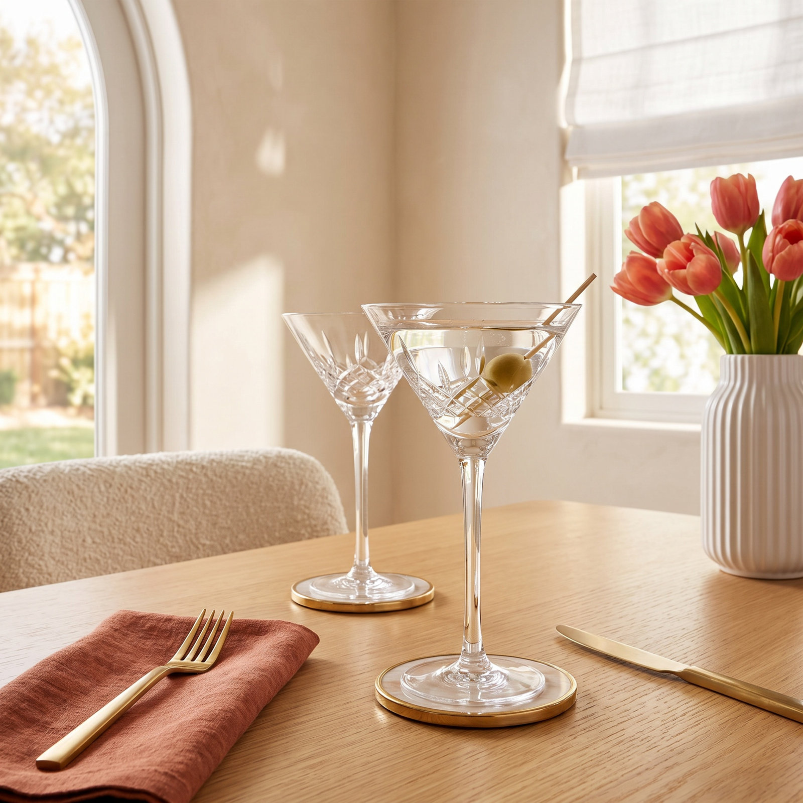 Admiral Crystal Martini Glass