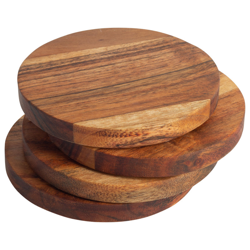 Sous-verre rond en bois
