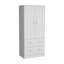 Armoire Taly avec portes doubles, 2 tiroirs et tringle de suspension blanche-1596987488