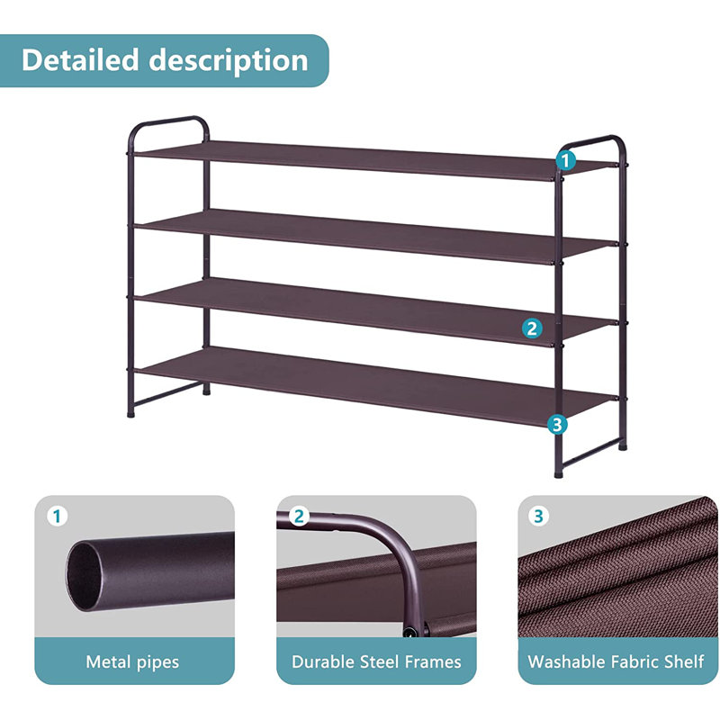 24 Pair Stackable Shoe Rack, Brown