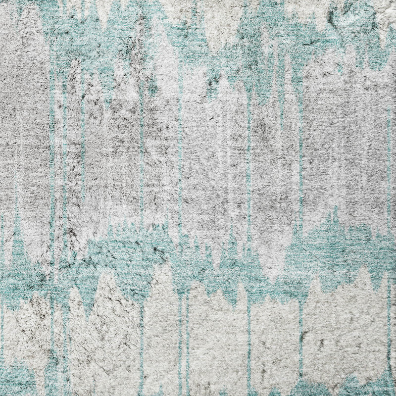 Tapis à rayures Dream Shag ADS755, lavable à la machine de qualité supérieure, Teal, 10' x 14'