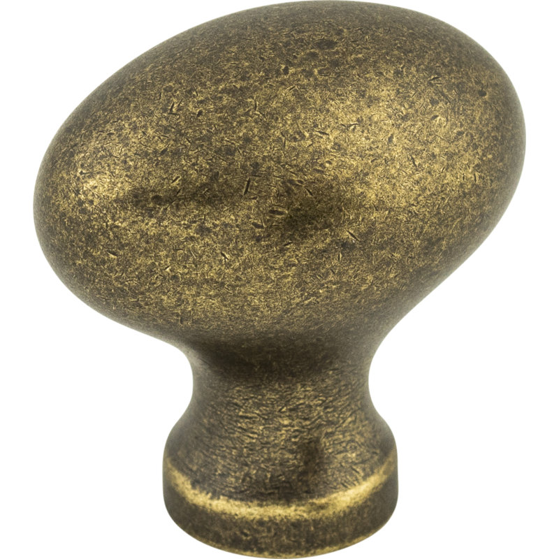 Egg 1 1/4" Length Oval Knob, German Bronze