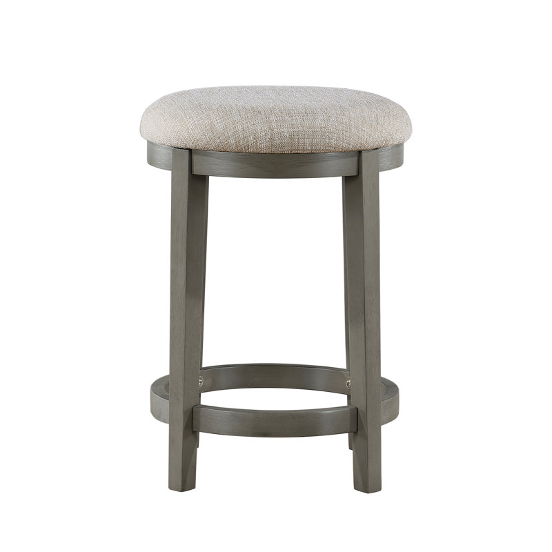 Ensemble de 2 tabourets à hauteur de comptoir gris clair avec siège rembourré en mousse et design industriel