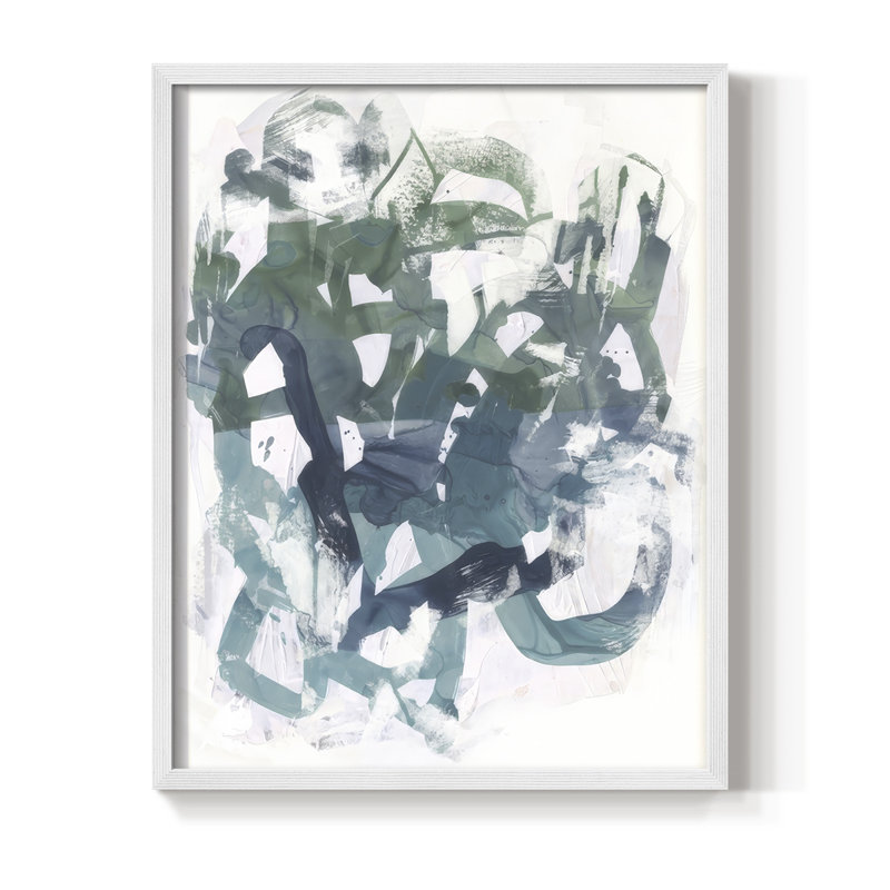 Obstruction II Framed Print - Solid Wood, H 11 po x l 9 po, Blanc