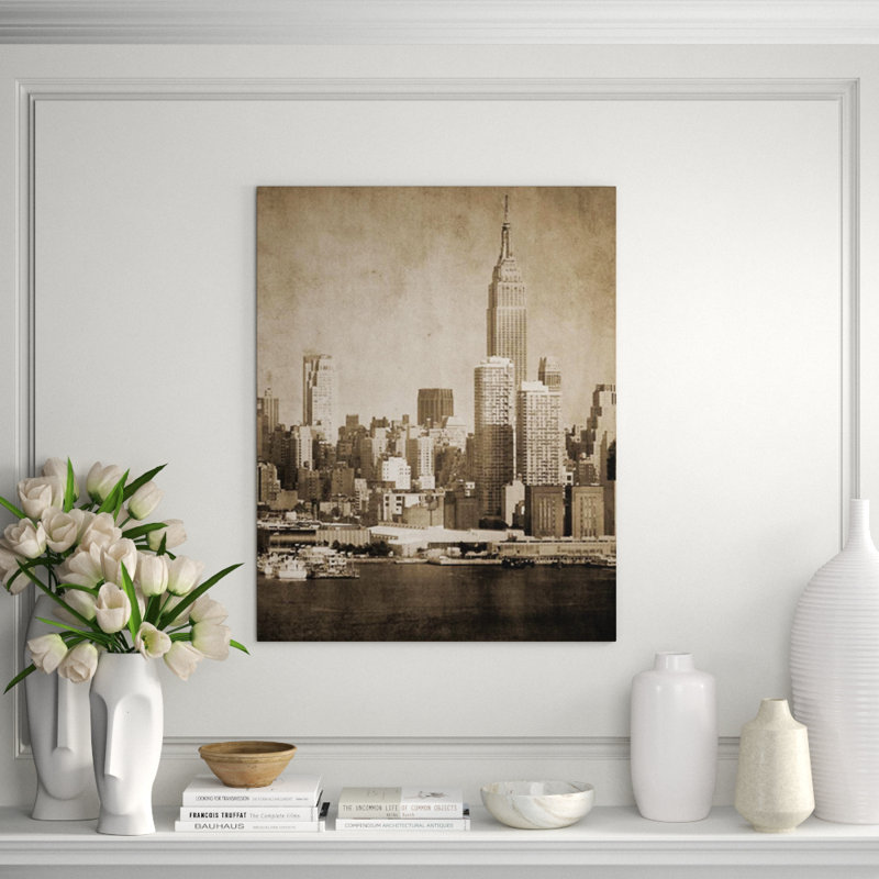 Grand Central City II Graphic Art Canvas by Sofia Fox, 38" H x 30" W, Glass Coat