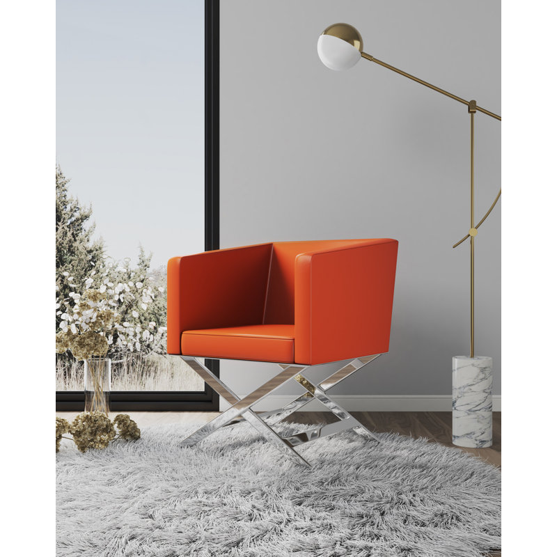 Fauteuil d'appoint Hollywood, Similicuir orange