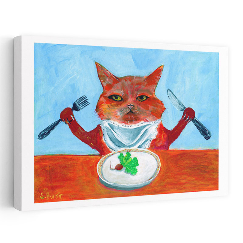 Art contemporain, art contemporain coloré pour chat, H 16 po x l 24 po
