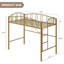 Structure de lit mezzanine en métal robuste avec échelle simple, finition dorée, peu encombrante, sans sommier tapissier