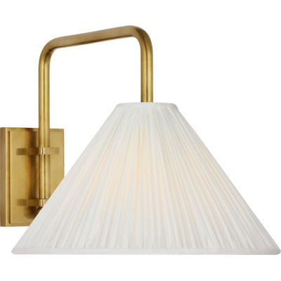 Waylon 8" Articulating Sconce with Silk Pleated Shade