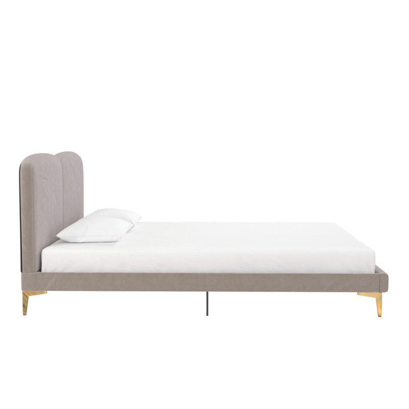 Coco Upholstered Bed, Taupe, Queen