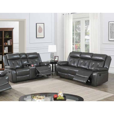 Ensemble de salon inclinable en similicuir 2 pièces