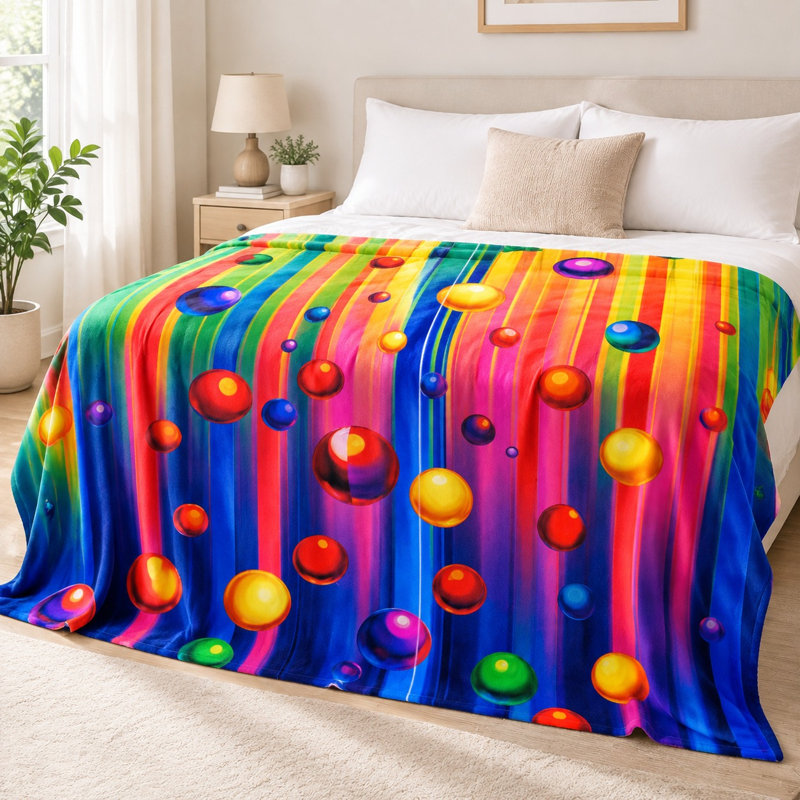 Jeté en flanelle Vibrant, 60" L x 50" W