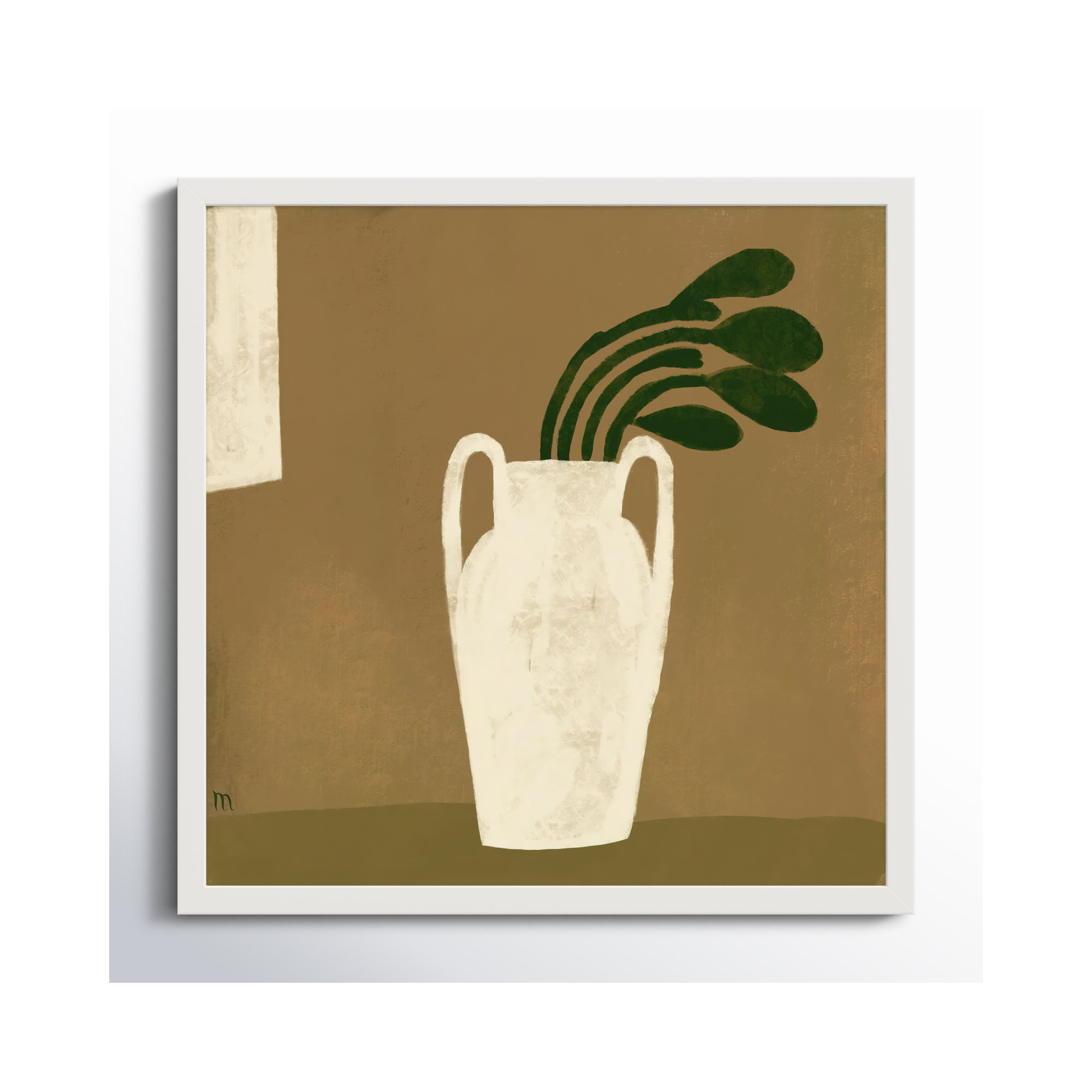 Gust Of Wind, White, 24" H x 24" W x 1.25" D