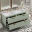 Ensemble de meuble-lavabo mural 48 po de style moderne avec deux lavabos séparés (double), deux lavabos en céramique, 4 tiroirs, idéal pour les petites salles de bain-822532829