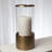 Plaid Etched Glass Hurricane-Antique Brass