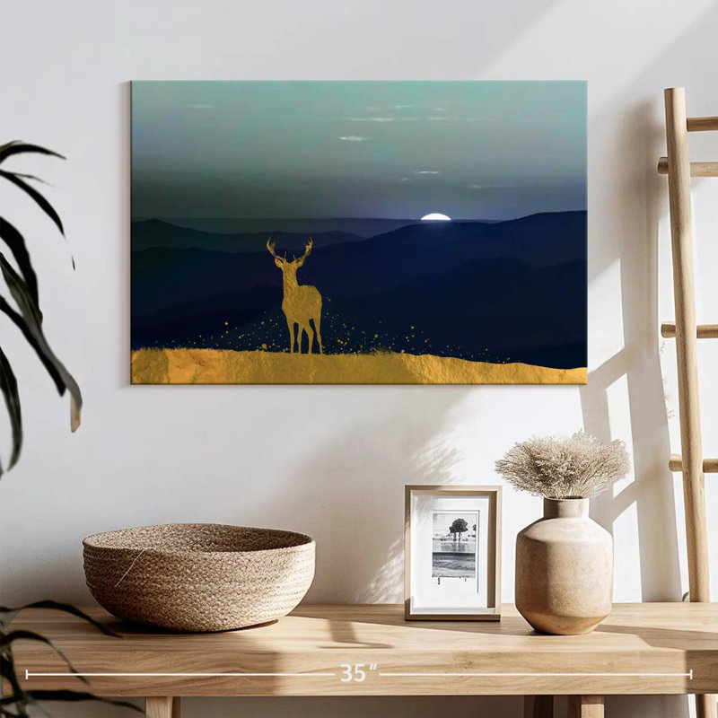 Brampt Silhouette Of Lone Deer, 16" H x 24" W