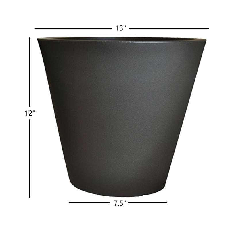 Queens Boulevard Pot Planter, Black, 32"H x 15.25"W x 15.25"D