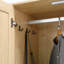 Armoire 4 portes avec miroir, armoire à DEL avec portes et 2 tiroirs, armoire de rangement en bois avec tringle, tablettes réglables, naturel