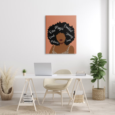 " Fierce Proud Beautiful Strong Sentiments Female Hair Portrait " by JJ Design House LLC