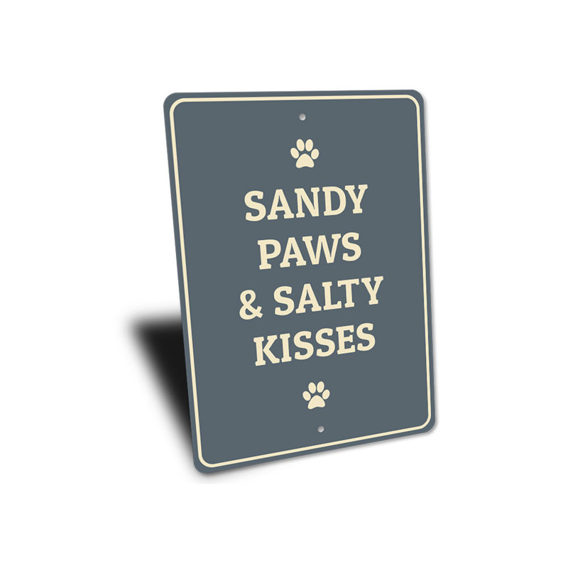 Plaque en aluminium Sandy Paws, H 14 po x l 10 po x P 0,04 po