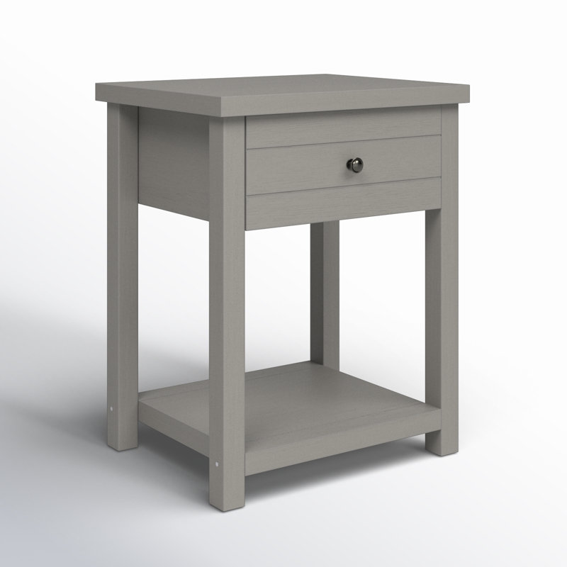 Kiara End Table with Storage, Gray