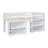 Twin Size Kid Low Loft Bed With Two-Tier Shelves And LED Light For White Color