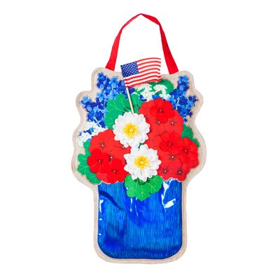 The Holiday Aisle® Patriotic Floral Mason Jar Door Decor | Wayfair