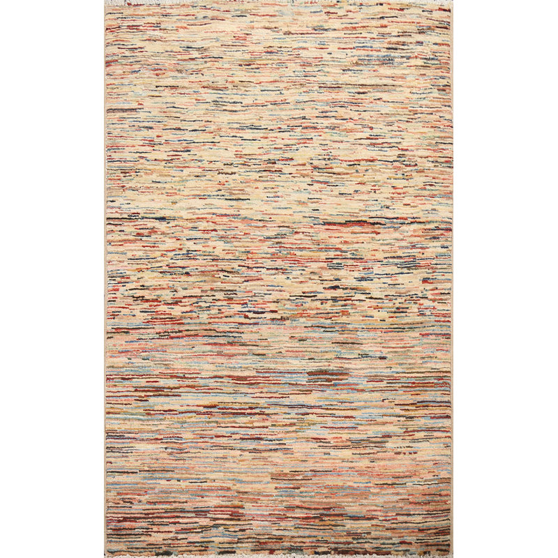 Tapis oriental Kinsela Gabbeh Kashkoli noué à la main 3 x 4