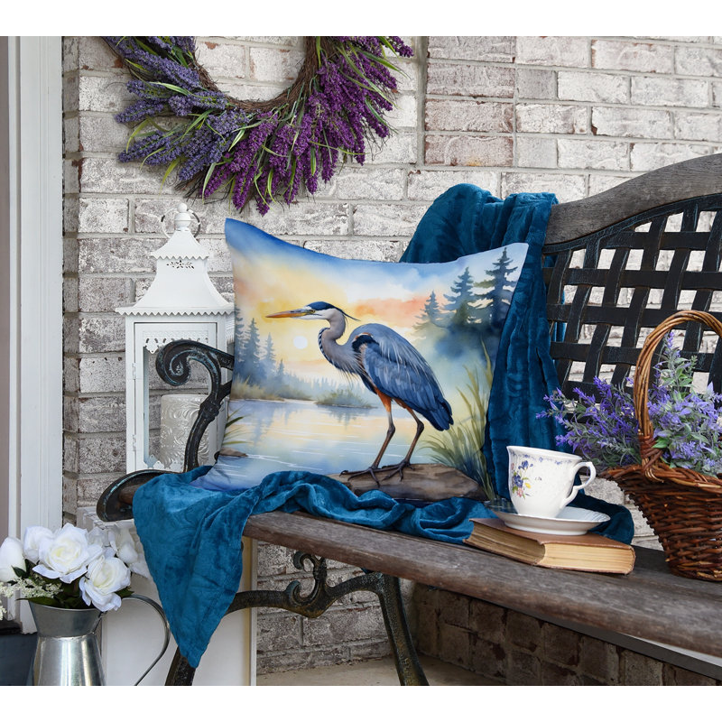 Coussin Blue Heron, Carré 18 po