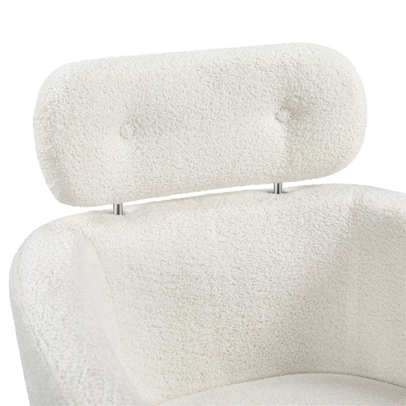 Color Upholstered Accent Chair, White