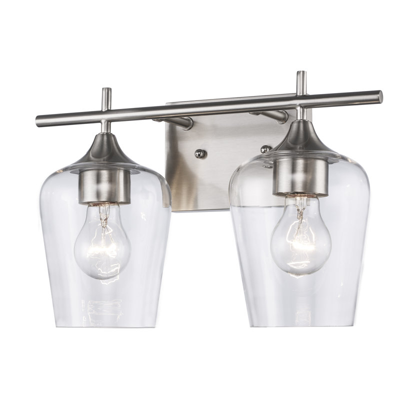 Éclairage pour meuble-lavabo à 2 lumières à intensité variable Craftsbury, Nickel brossé
