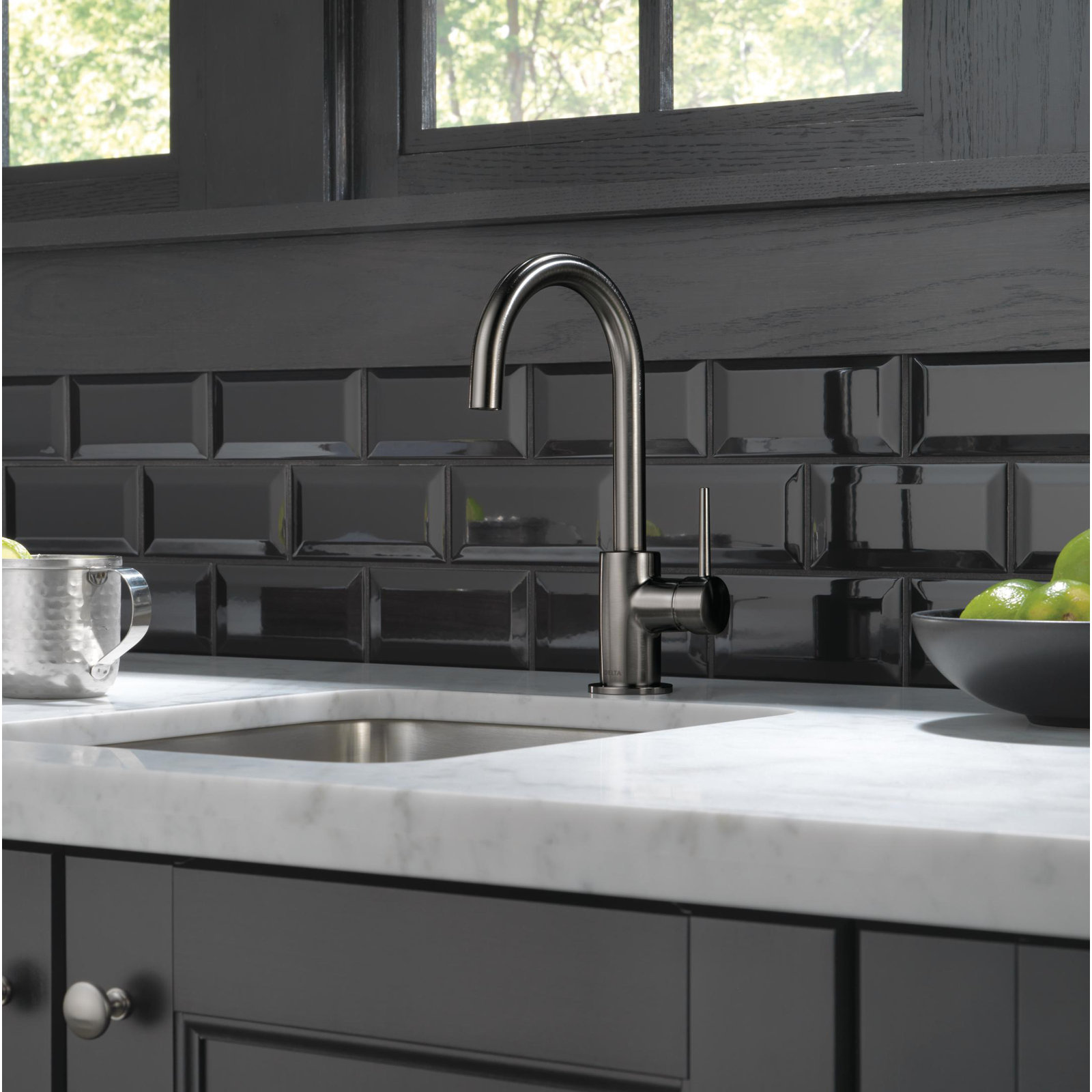Trinsic Swivel Bar Faucet, Black Stainless