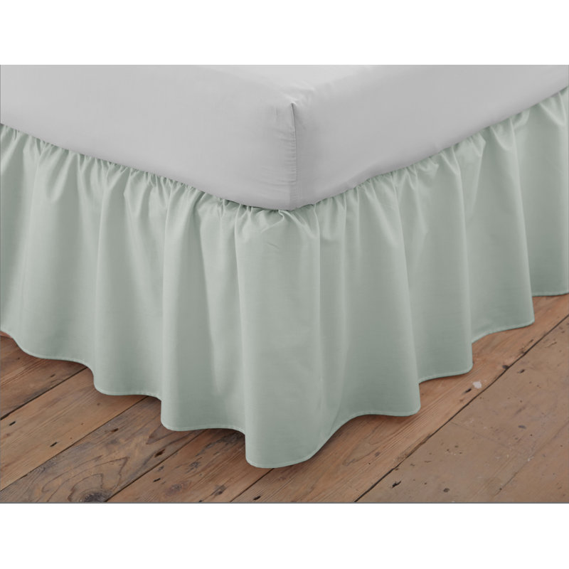 Margret Ruffled Bed Skirt, Meadow Green, Single (3')