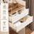 Dressing Table and Stool, 3-in-1 Multifunctional Dressing Table Set, Featuring Three-color Lighting Modes, HD Mirror, Two Sliding Drawers, and a Hidden Storage Stool-129413791