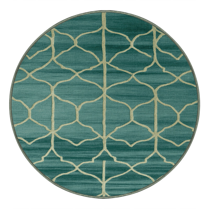 Tapis vert en treillis lavable à la machine, Rond 5 pi