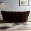 Solid Wood Frame Modern Dark Brown Velvet Sofa