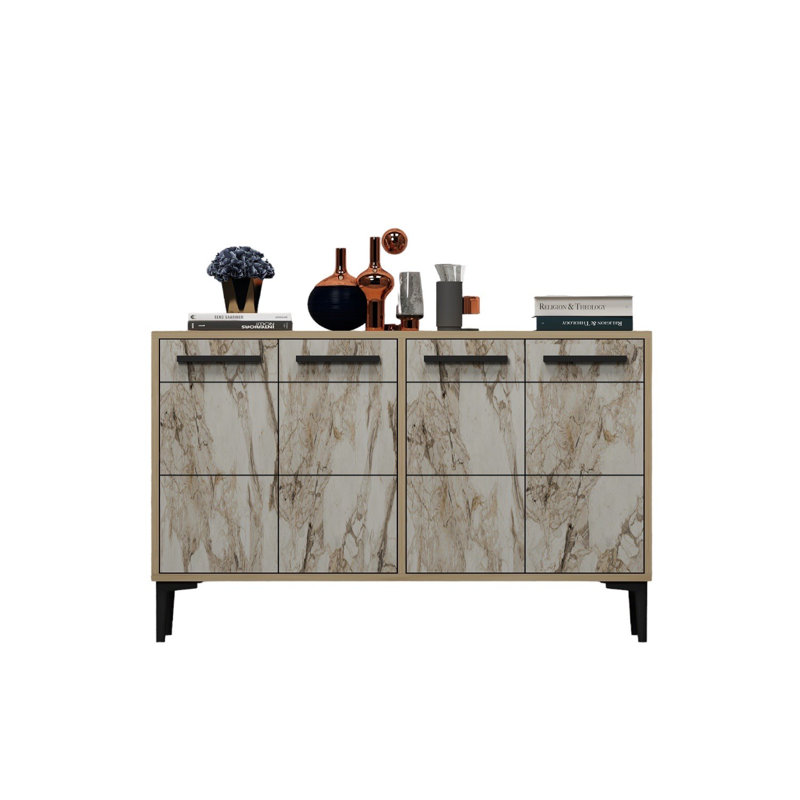 Console élégante 47,2 po x 11,8 po x 29,5 po | 100% panneau de particules enduit de mélamine, épaisseur de 0,7 pouce | Pieds en PVC durables, parfaits pour le vestibule et le décor du salon, élégants et fonctionnels