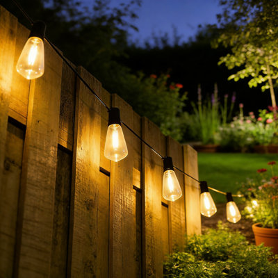 120FT LED String Lights Outdoor, Dimmable Waterproof, 62 Edison Bulbs