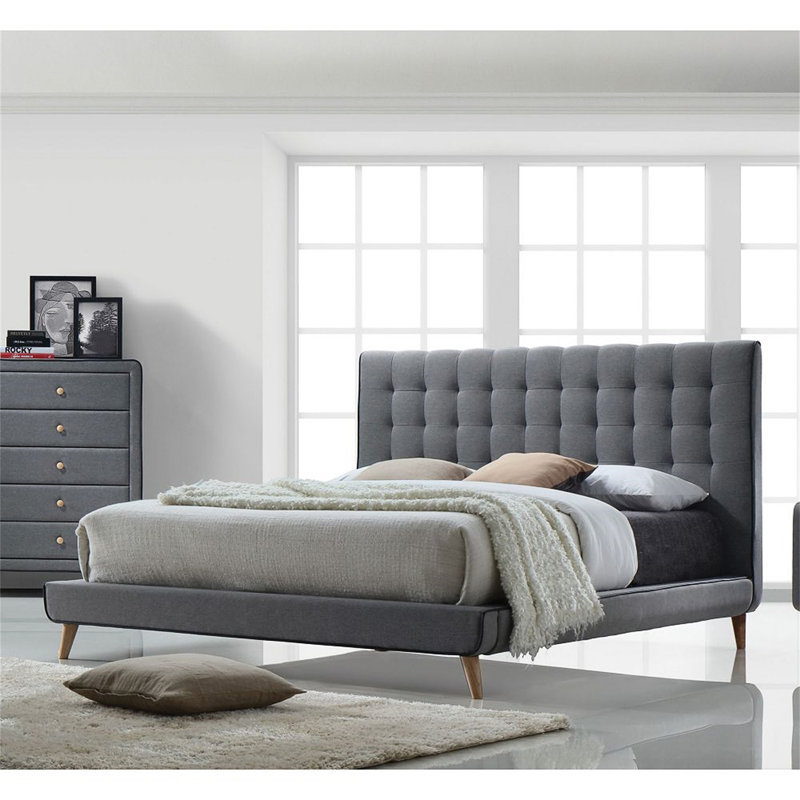 Grand lit plateforme tapissier Parkersburg, Grand