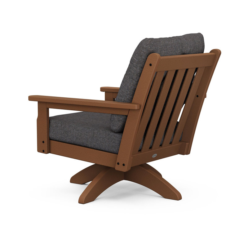Lakeside Vineyard Deep Seating Swivel Chair, Teak, Ash Charcoal