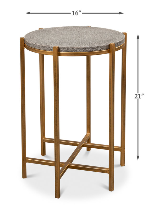 Shagreen End Table, Gray