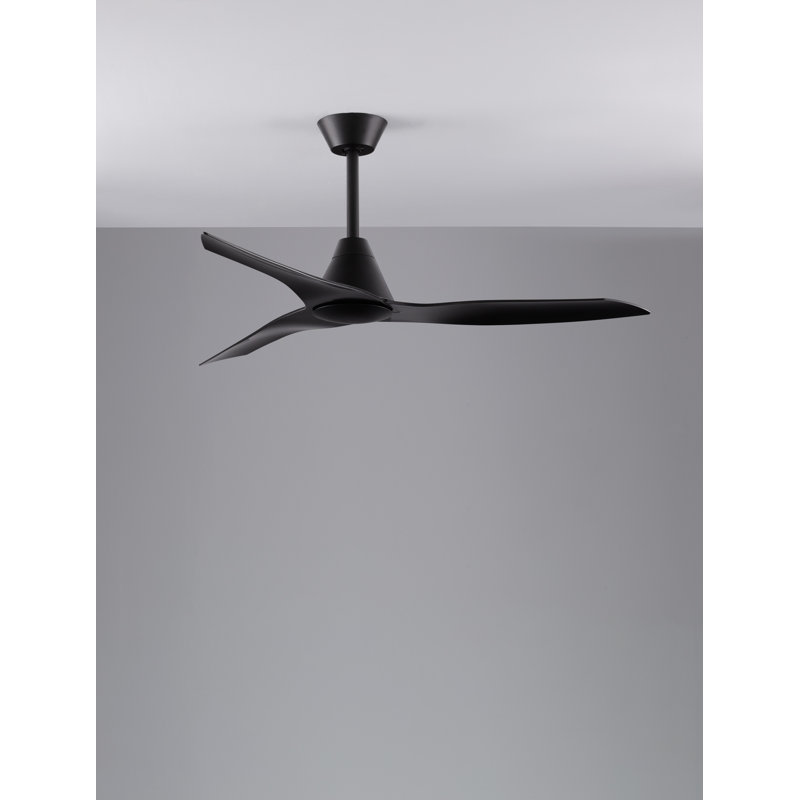 110cm Ceiling Fan with LED Lights, Black, Black